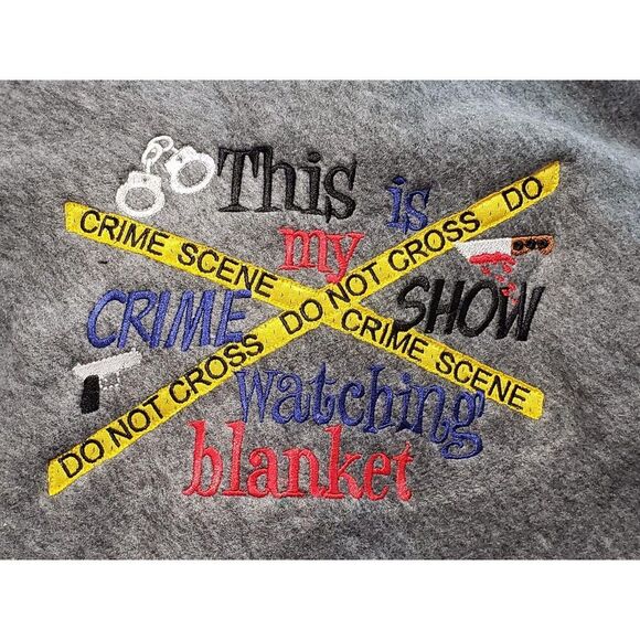 This is My Crime Show Watching Blanket Twin Fleece Blankets Embroidered - Picture 1 of 7